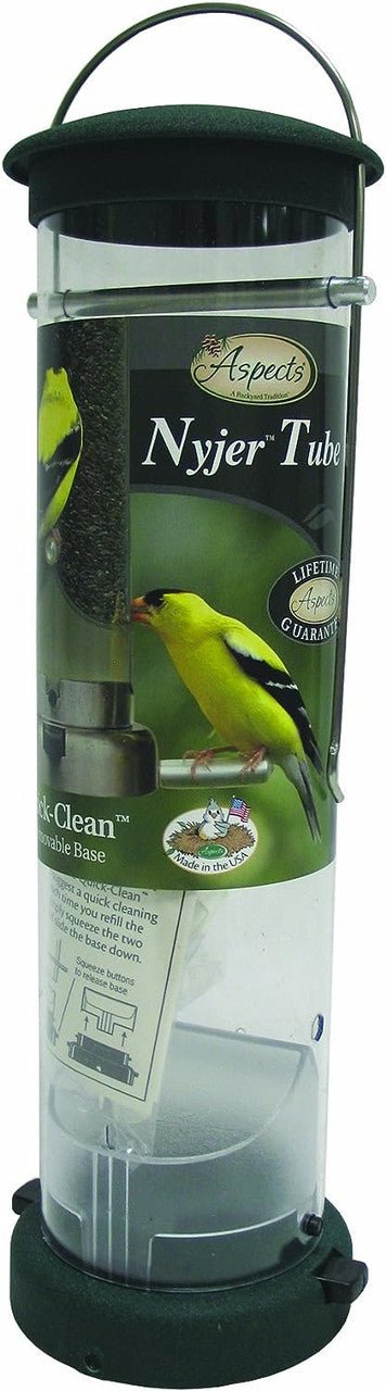 Aspects 428 Quick-Clean Nyjer Tube Feeder, Spruce, Large - JCS Wildlife