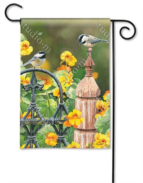 BreezeArt Chickadee Fence Post Garden Flag - JCS Wildlife