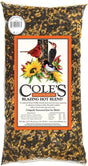 Cole's Blazing Hot Blend Bird Seed, 40 lbs bag – a spicy seed mix to deter squirrels and attract songbirds.