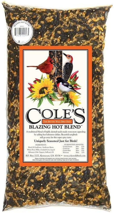 Cole's Blazing Hot Blend Bird Seed, 5 lb Bag, BH05 - JCS Wildlife