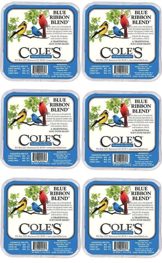 Cole's Blue Ribbon Blend Suet Cake, 11.75oz - JCS Wildlife