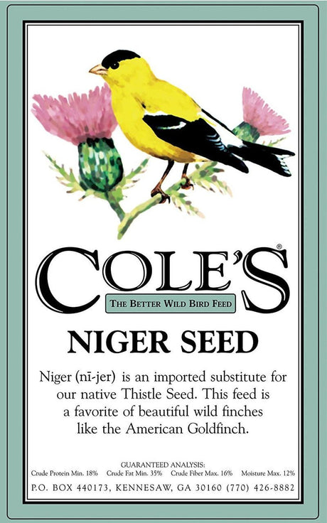 Cole's Niger Bird Seed, 10 lbs, NI10 - JCS Wildlife