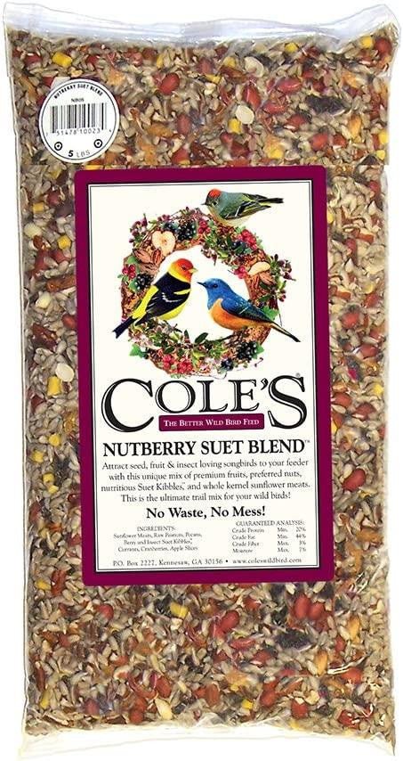 Cole's Nutberry Suet Blend Bird Seed, 5 lbs, NB05 - JCS Wildlife