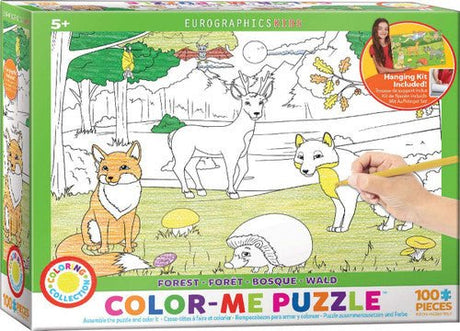 EuroGraphics Forest Color Me Jigsaw Puzzle (100-Piece) - JCS Wildlife