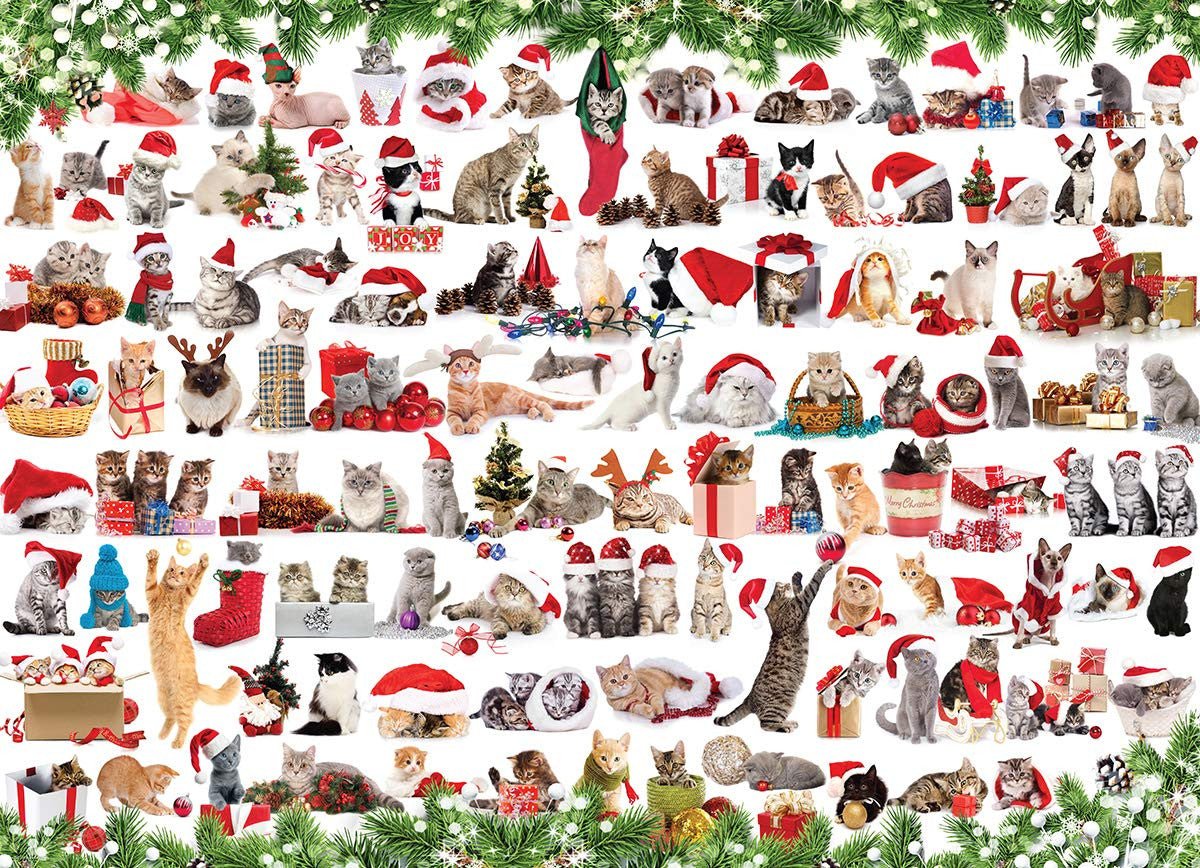 EuroGraphics Holiday Cats Jigsaw Puzzle (1000-Piece) - JCS Wildlife