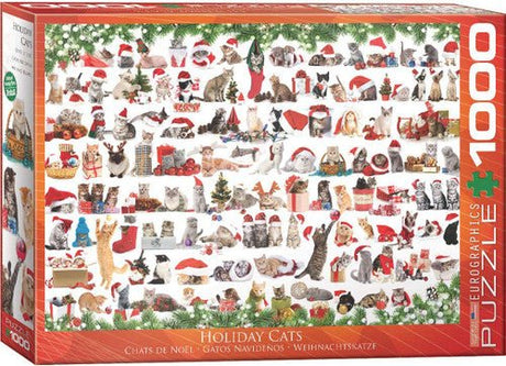 EuroGraphics Holiday Cats Jigsaw Puzzle (1000-Piece) - JCS Wildlife