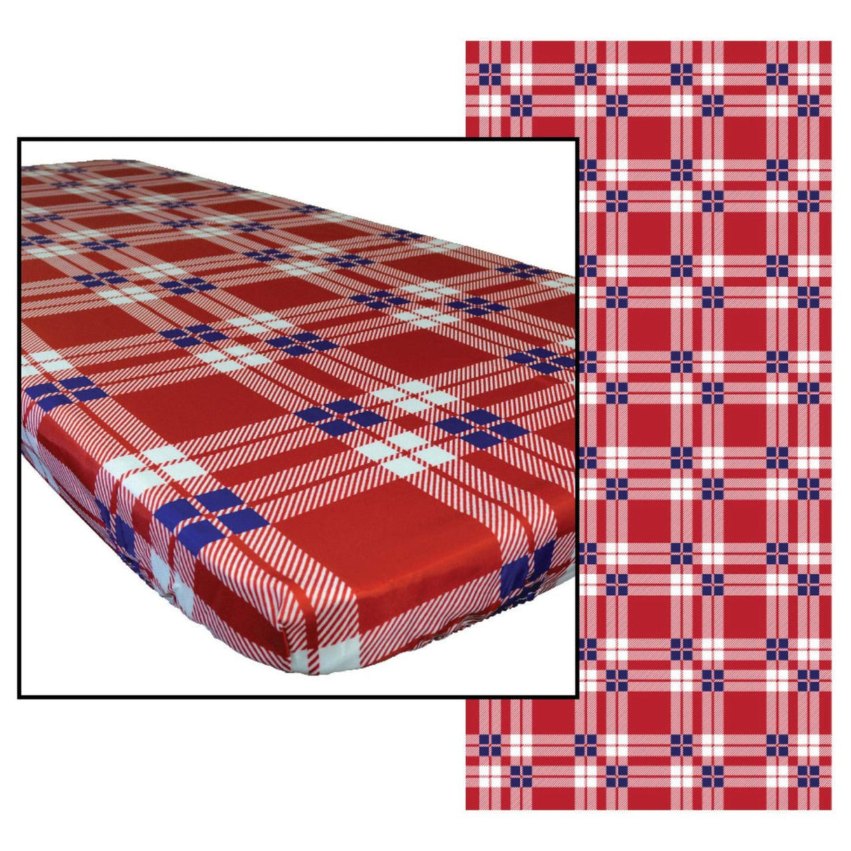 In the Breeze Plaid 6 Foot Fitted Tablecloth - JCS Wildlife