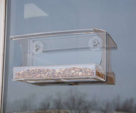 JCS Wildlife All Acrylic Window Bird Feeder - Holds 2 Cups of Bird Seed - JCS Wildlife