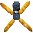 JCS Wildlife Squirrel Spinner Corn Cob Feeder holding 4 dried corn cobs, perfect for entertaining squirrels in your garden.