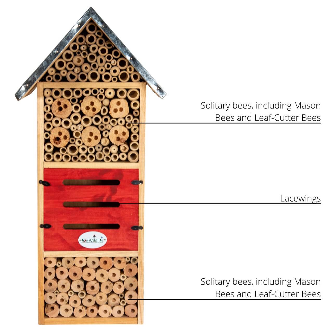 JCS Wildlife Tall Insect Hotel - Great for Housing Mason Bees, Leaf-cutter Bees and Lacewings JCS Wildlife Tall Insect Hotel - Great for Housing Mason Bees, Leaf-cutter Bees and Lacewings