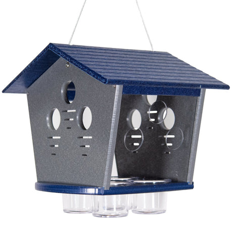 JCS Wildlife Ultimate Enclosed Bluebird Feeder - Keeps Starlings and Bully Birds Out - Holds 2 Cups Dried Mealworms - JCS Wildlife