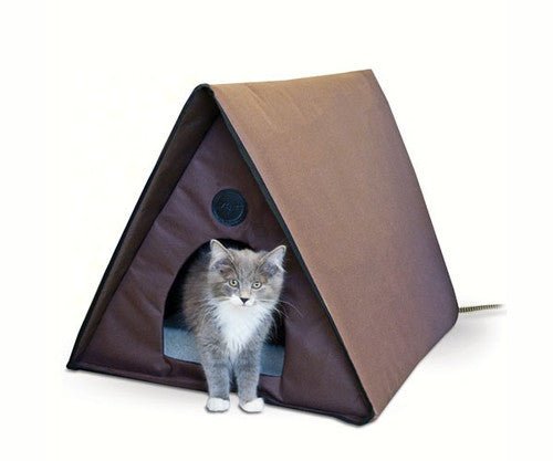 Outdoor Heated Kitty House A Frame Multiple Cat Capacity JCS Wildlife