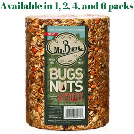 Mr. Bird Bugs, Nuts, & Fruit Large Cylinder Bugs, Nuts & Fruit 4 lbs. 2 oz. (1, 2, 4, or 6 Packs) - JCS Wildlife