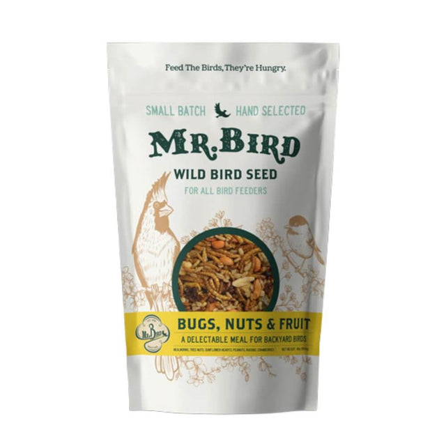Mr. Bird Bugs, Nuts, & Fruit Small Loose Seed Bag, 2 lbs for attracting birds to your feeder.