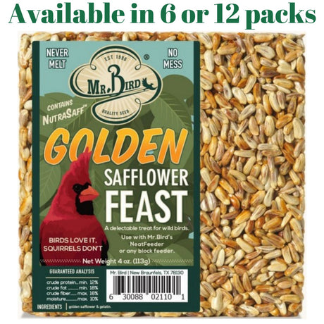 Mr. Bird Golden Safflower Feast Small Wild Bird Seed Cake 4 oz. - JCS Wildlife