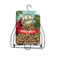 Mr. Bird Seed Bell Hanger displaying seed bell packaging and metal hanger for attracting more birds.