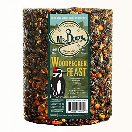 Mr. Bird Woodpecker Feast Large Wild Bird Seed Cylinder (1, 2, 4, or 6 Packs) - JCS Wildlife
