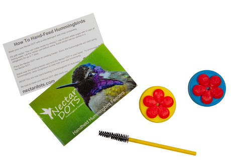 Nectar DOTs Hummingbird Feeder Kit- Yellow/Red and Blue/Red - JCS Wildlife