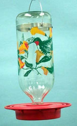 Original Best-1 Flowers Hummingbird Feeder 32 oz Glass Bottle, Plastic Base - JCS Wildlife