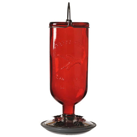 Perky-Pet 8109-2 Red Antique Glass Bottle Hummingbird Feeder 16-Ounce - JCS Wildlife