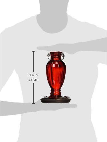 Perky-Pet 8133-2 Red Daisy Vase Vintage-Style Glass Hummingbird Feeder - JCS Wildlife