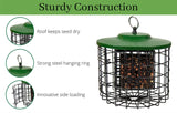 Squirrel Stopper Round Squirrel Proof Suet Feeder with Easy-Open Side Door - Holds 2 Suet or Seed Cakes - JCS Wildlife