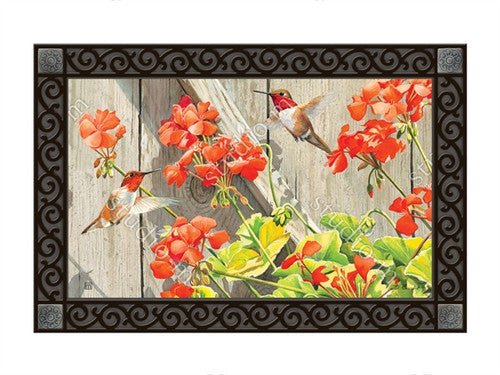 Studio M Hummingbirds with Geraniums MatMate Doormat - JCS Wildlife