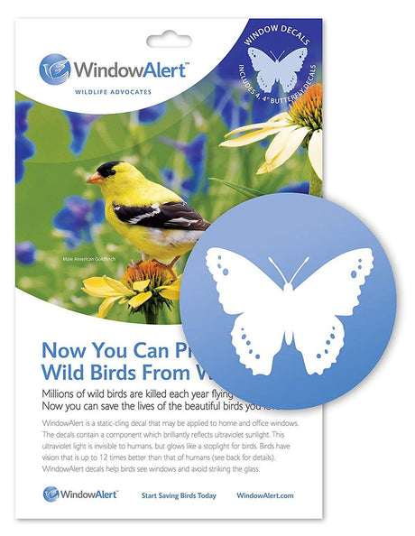 Window Alert 4 Butterfly Decals Protect Wild Birds - JCS Wildlife