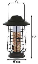 Woodlink Modern Farmhouse Gaslight Solar Light Coppertop Seed Feeder - JCS Wildlife
