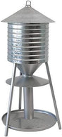 Woodlink Rustic Farmhouse Galvanized Water Tower Seed Tray Feeder, 2.5 lb capacity, vintage design, metal top and bottom with perch